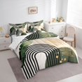 thumbnail image 2 of Castle Fairy Boho Tropical Leaf Twin Bedding Sets 7-Piece for Kids, Geometric Print Bedding Comforter Set for Bedroom, Green Black, 2 of 7