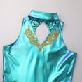 thumbnail image 5 of IBTOM CASTLE Women Trapeze Artist Fancy Dress Circus Costume Metallic Jumpsuit Leotard Gymnastic Stage Performace Dancewear S Teal Blue, 5 of 8