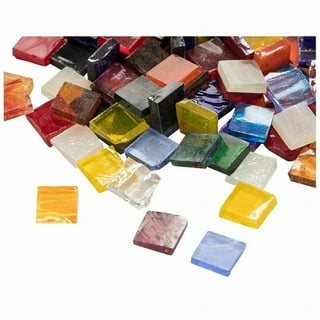 Incraftables Glass Mosaic Tiles for Crafts (530 Pieces) Stained Mosaic Glass Pcs w/ Adhesive Glue