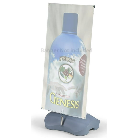 Banner Stand For Indoor & Outdoor Use Holds Up To A 27"w x 82"h Banner - Grey - Banner NOT Included (IPOLE27)
