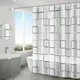 thumbnail image 5 of Vfedsrsge Plastic Waterproof Shower Curtain with 8 Hooks - 180x120cm White, No Drill, for Bathroom, 5 of 6