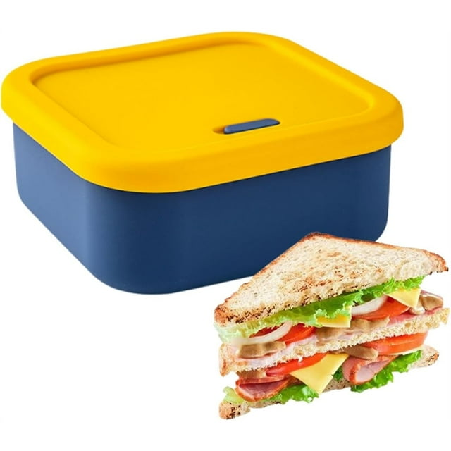 Recipientes de Silicona con Tapa - Fiambrera Hermética con Válvula de Escape, Recipientes para Congelar, para Ensalada de Frutas en Casa