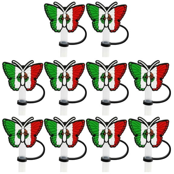 SDFGTstore 10Pieces Butterfly Straw Tips Cover Reusable Straws Drinking Straw Tip Covers