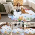 thumbnail image 5 of Blue Coastal Round Area Rug 3.3 FT, Non Slip Small Entryway Kitchen Mat, Summer Beach Nautical Coral Fish Washable Soft Circular Rug Non-Shedding Door Mat for Bathroom Playroom Kids Room, 5 of 9
