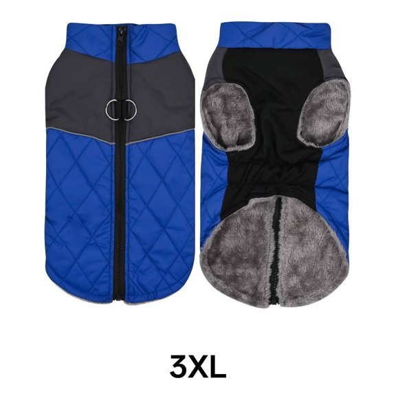 TELOLY Dog Clothes,Reflective Design Dog Jacket,Unrestricted Lightweight Fabric Pet Costumes,Blue,Xxxl