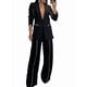 thumbnail image 3 of Conjunto de Traje Elegante de Dos Piezas para Mujer, Chaqueta Informal de Negocios de Gran Tamaño, Pantalones de Trabajo de Pierna , para Otoño y . Negro XL, 3 of 9