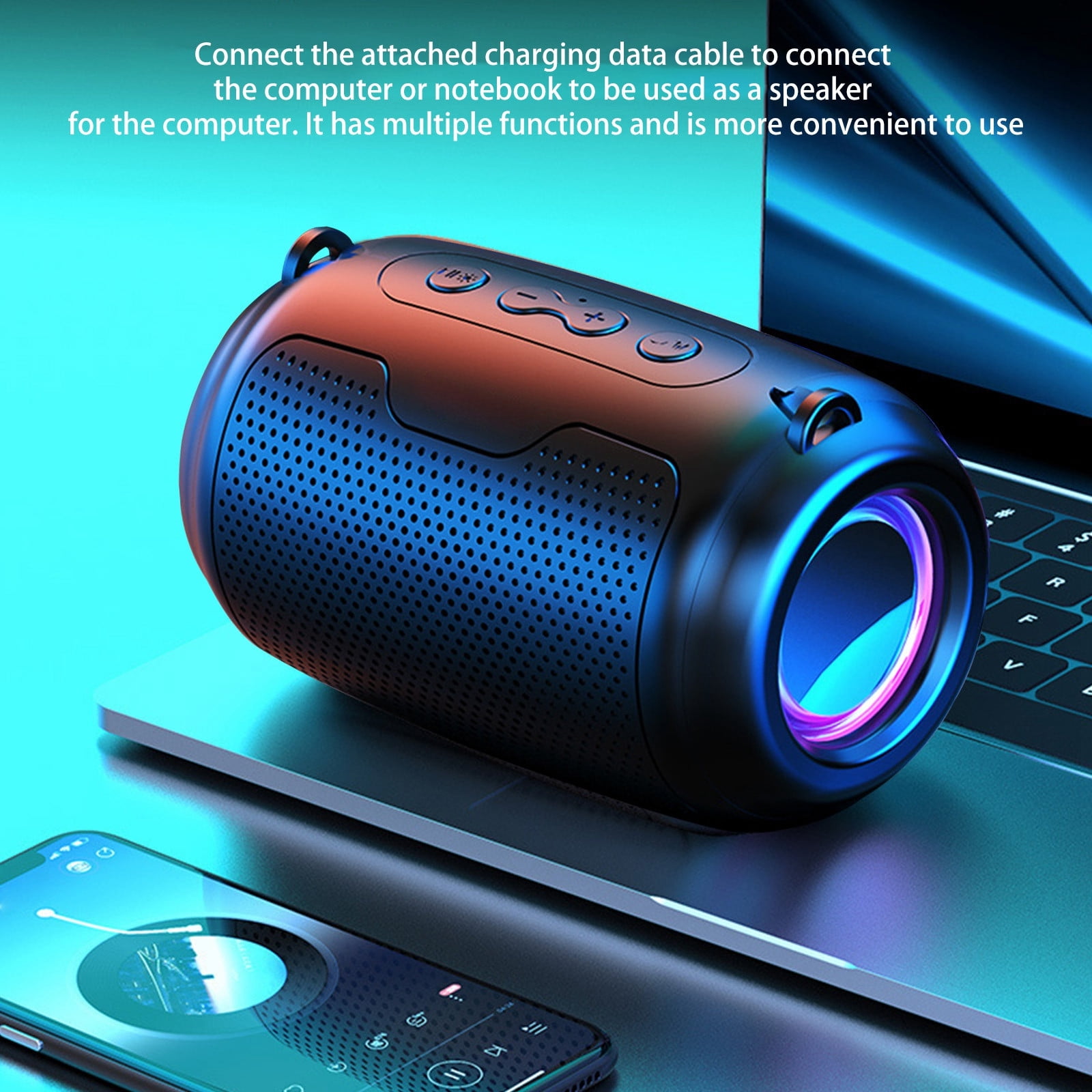 Up to 65% off! Cameland Bluetooth Speakers Bluetooth 5.0 Colorful Streamer Mini Audio Outdoor Portable Bluetooth Audio Subwoofer Surround Sound Hifi Speaker Computer Speakers