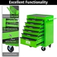 thumbnail image 2 of Noble House 6-Drawer Mobile Steel Tool Organizer with Key Lock, Ball Bearing Slide Storage Cabinet Box, Green, 2 of 12