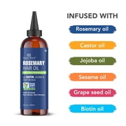 Botanic Hearth Rosemary Hair Oil 4 fl oz | 100% Pure & Natural | With Biotin, Jojoba & Castor Oils | Strengthens, Repairs & Nourishes Hair | Promotes Hair Growth & Healthy Scalp