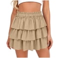 thumbnail image 7 of yillto Womens Shorts Skirts Ruffle High Waist Wide Leg Loose Shorts Summer Lightweight Flowy Shorts, 7 of 7