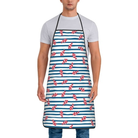 

Junzan Clown Fish Print Kitchen Cooking Aprons Chef Apron for Men and Women Professional for Cooking Bib Aprons for Kitchen/Crafting/BBQ/Drawing