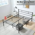 thumbnail image 6 of Modern 3-piece Bedroom Set with Full Size Metal Platform Bed Frame and 2 Black Nightstands, 6 of 8