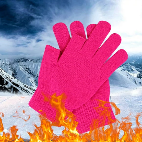 Men's and Women's Writing Gloves Stretch Knitted Wool Show Finger Solid Color Cycling Gloves