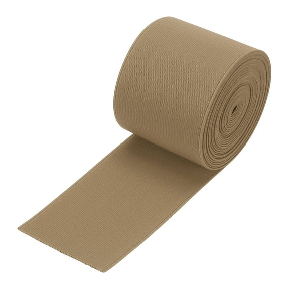 Uxcell Elastic Bands for Sewing 3"(7cm) 5 Yard Light Brown Knit Elastic Spool for Wigs, Waistband, Pants