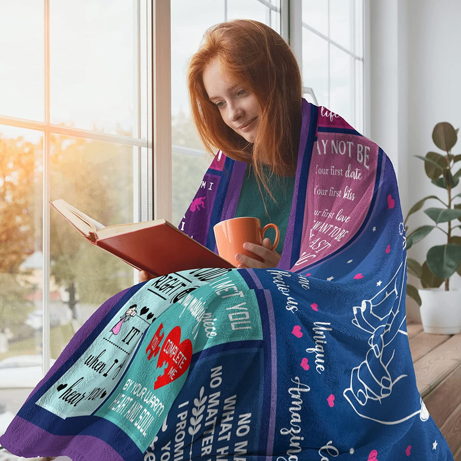 Gifts for Girlfriend from Boyfriend, Girlfriend Gifts Blanket 60"x50", Girlfriend Birthday Gifts, Best Girlfriend Gifts Ideas for Valentine''s Day Thanksgiving Christmas, to Girlfriend Throw Blankets