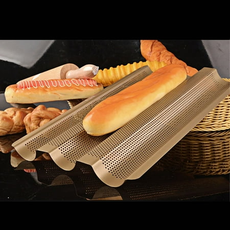 

kitchen Bread Baking Tray Non-Stick Pan Wave Punch Bread Shelf Baking Fragarn