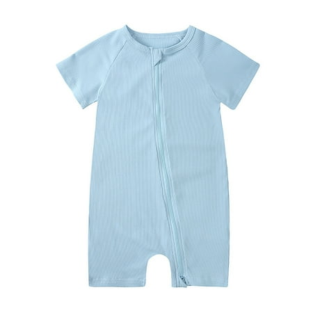 TBWNWG Onesie 3-6 Months Baby Girls Boys Rompers Pajamas Zipper Short Sleeve Sleeper Jumpsuit Size 6-9 Months