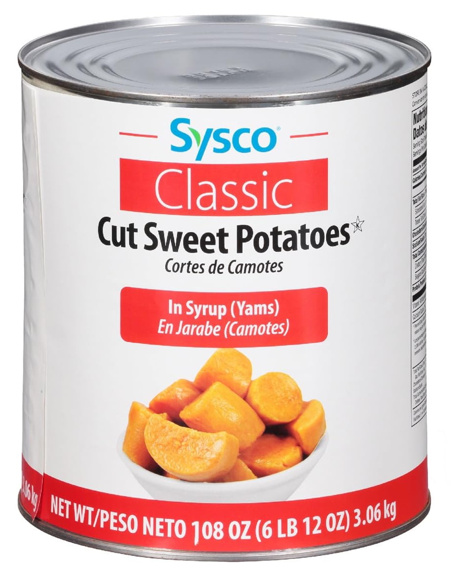 Sysco Classic Cut Yams/Sweet Potatoes | 108oz Can | In Syurp | Kosher