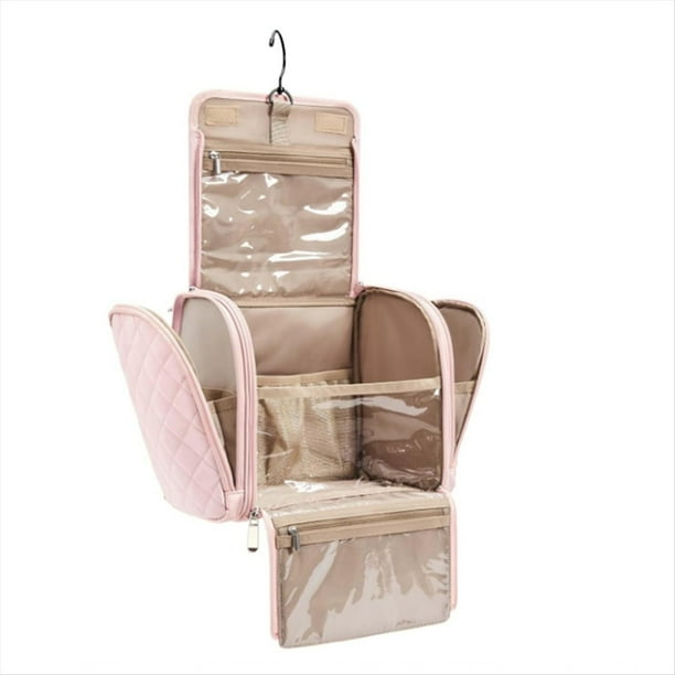 para Maquillaje con Gancho para Colgar, Organizador, Gran Capacidad, Color Rosa.