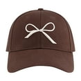thumbnail image 2 of IDALL Baseball Cap Trucker Hat Women's Embroidered Bow Baseball Cap Versatile For Spring And Summer Small Cap Cycling Camping Fashionable Cap Snapback Hats for Men Hats for Men Coffee A, 2 of 4
