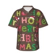 thumbnail image 1 of Balery Ho Ho Ho Merry Christmas Camisas hawaianas de manga corta para hombre, camisas playeras de corte holgado, camisas de vacaciones con botones,3X-Large, 1 of 7