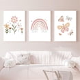thumbnail image 2 of Juego de 3 carteles de 30 x 40 cm para habitación de niña, cuadros rosas, decoración de pared, pintura sobre lienzo, regalos de cumpleaños NPTWC003-M, 2 of 5