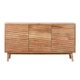thumbnail image 3 of Modern Farmhouse 3 Door Storage Cabinet, Wooden Boho Style Carved Texture Coffee Bar Table, Sideboard Buffet Cabinet For Dining Room Entryway Kitchen Living Room, 3 of 9