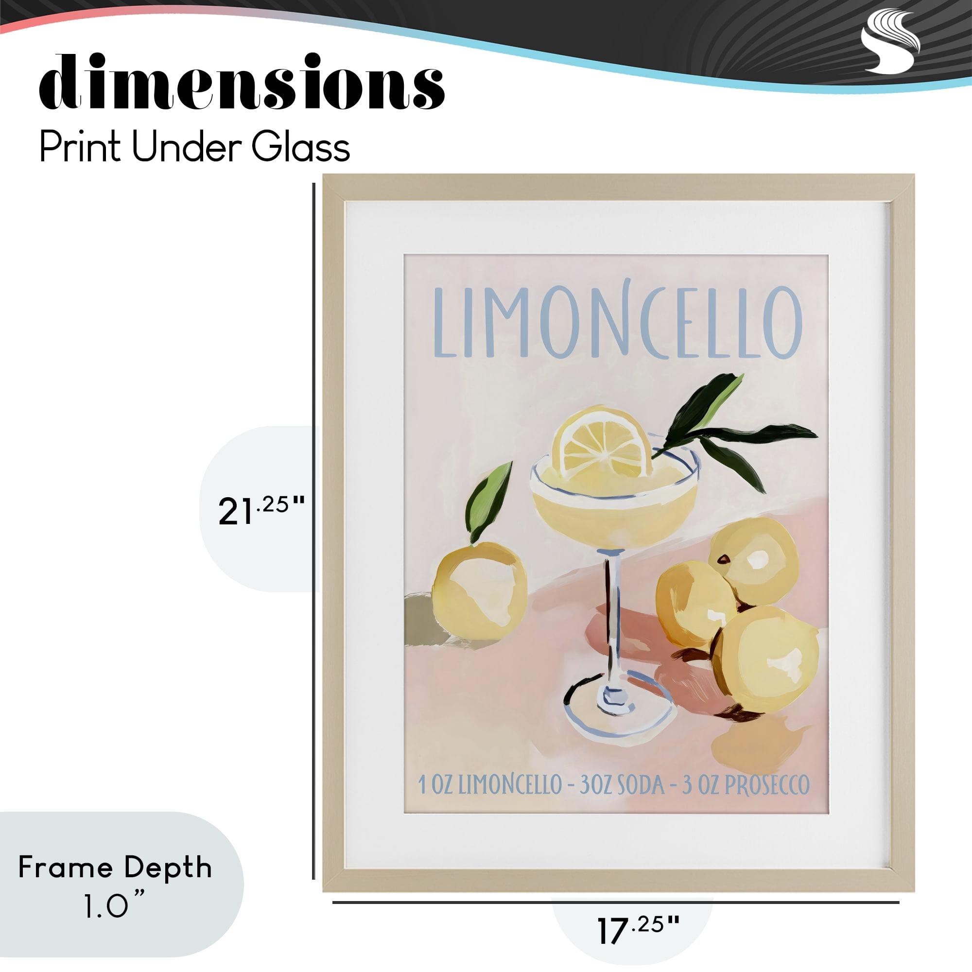 Stupell Industries Limoncello Summer Cocktail Birch Framed Print Under Glass, design by Sisi and Seb