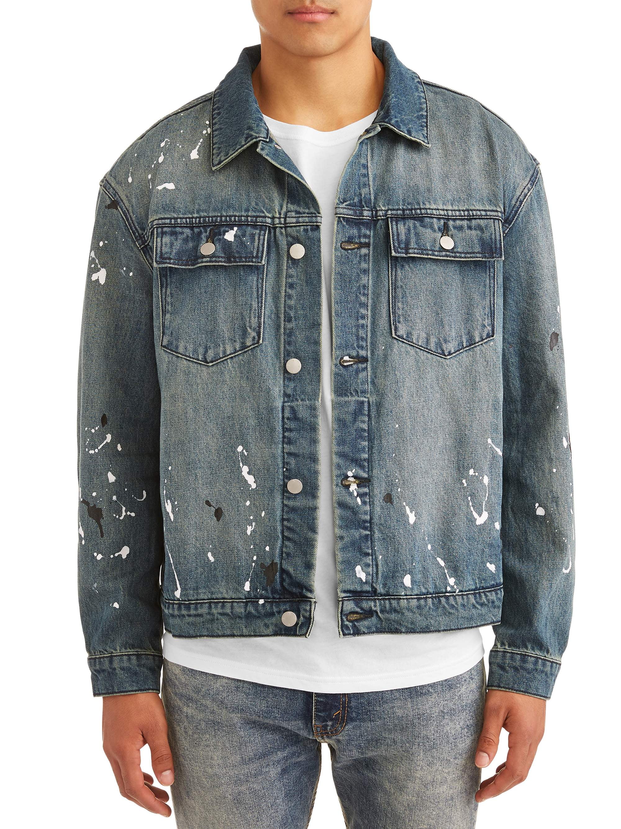 Wesc Men's Denim Paint Splatter Jacket