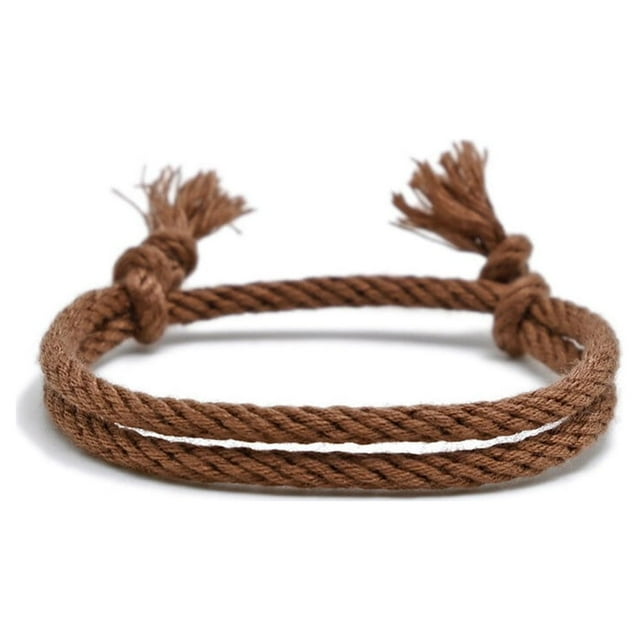 pitrice Woven Rope Adjustable Chain Cord Birthday Party Festival Holiday Work Dating Decoration Trendy Braided Jewelry for Brown