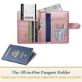 thumbnail image 3 of ComfiTime Passport Holder – RFID Blocking Passport Travel Wallet, Waterproof PU Leather Passport Cover Case for Men/Women, Anti-Theft ID, Card & Boarding Pass Holder & Travel Organizer, Rose Gold, 3 of 11