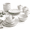 White-Mixed Embossment-Service for 4-16Pcs (with Mugs), variant on 24-piece Embossed Ceramic Dinnerware Set-8 Dinner Plates 8 Salad 8 Pasta Elegant & Durable Tableware For Large Families Dishwashe