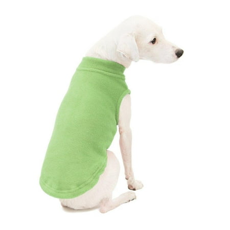 gooby stretch fleece pull over cold weather dog vest, grass green,