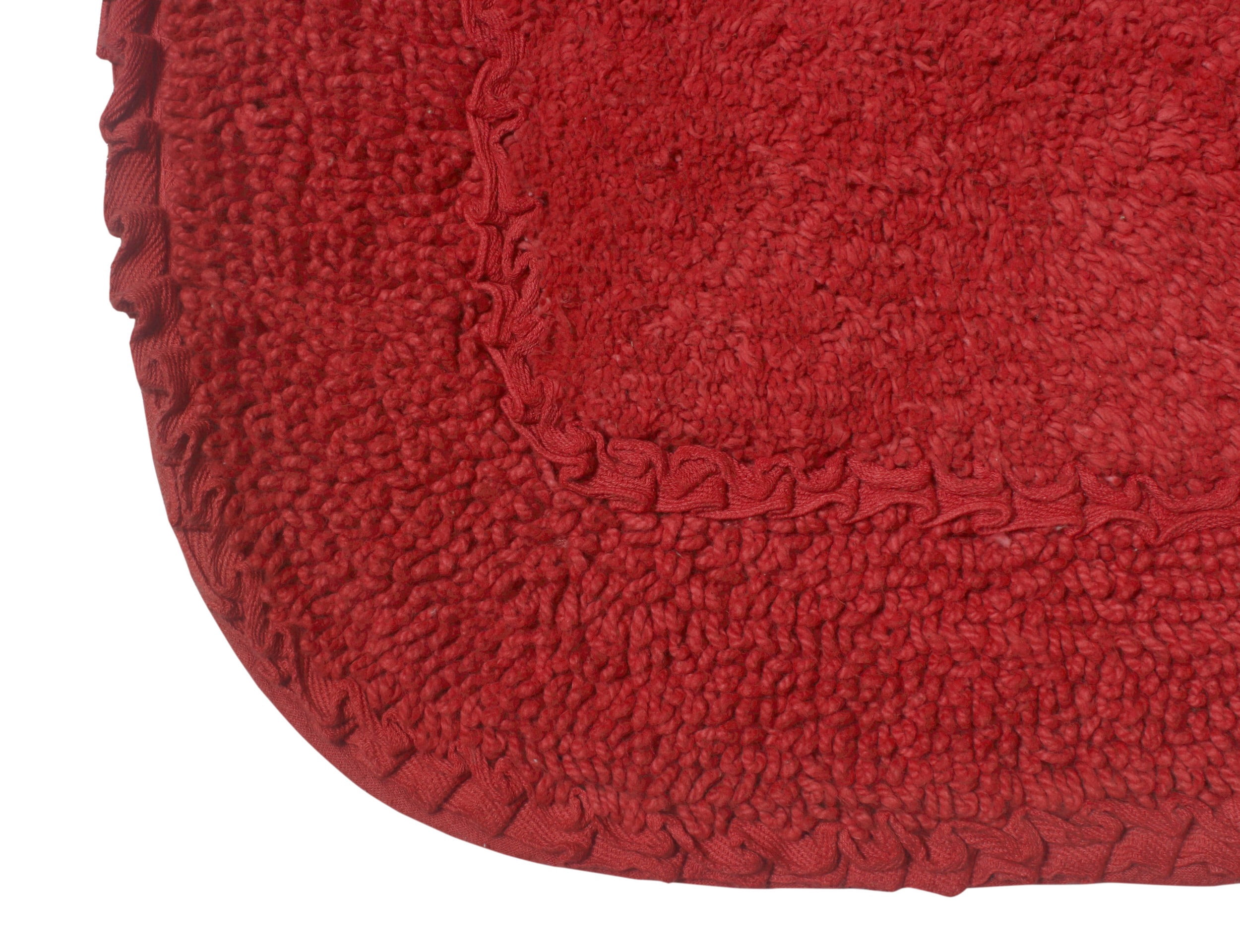 Home Weavers Radiant Collection Bathroom Rug 100% Cotton Bathroom Rugs Set, Washable Rug, Soft Cotton and Absorbent bath Rug, Kitchen Mat, Bath Rug, Bath Floor Mat Non Slip, 24"x40" Rectangle, Red