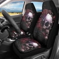thumbnail image 2 of XYZCANDO Car Seat Covers Soft Vehicle Seat Protector Car Front Seat Covers Breathable Easy to Install Auto Truck, Floral Skull, 2 of 10