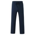 thumbnail image 2 of Vedolay Men's Trousers Men's Pants Straight Baggy Wide Leg Stretch Elastic Waist Drawstring Relaxed Fit Trousers Pant,Dark Blue 3XL, 2 of 5