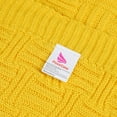 thumbnail image 4 of PiccoCasa Knitted Throw Blanket for Couch or Bed, Yellow 47"x70", 4 of 8