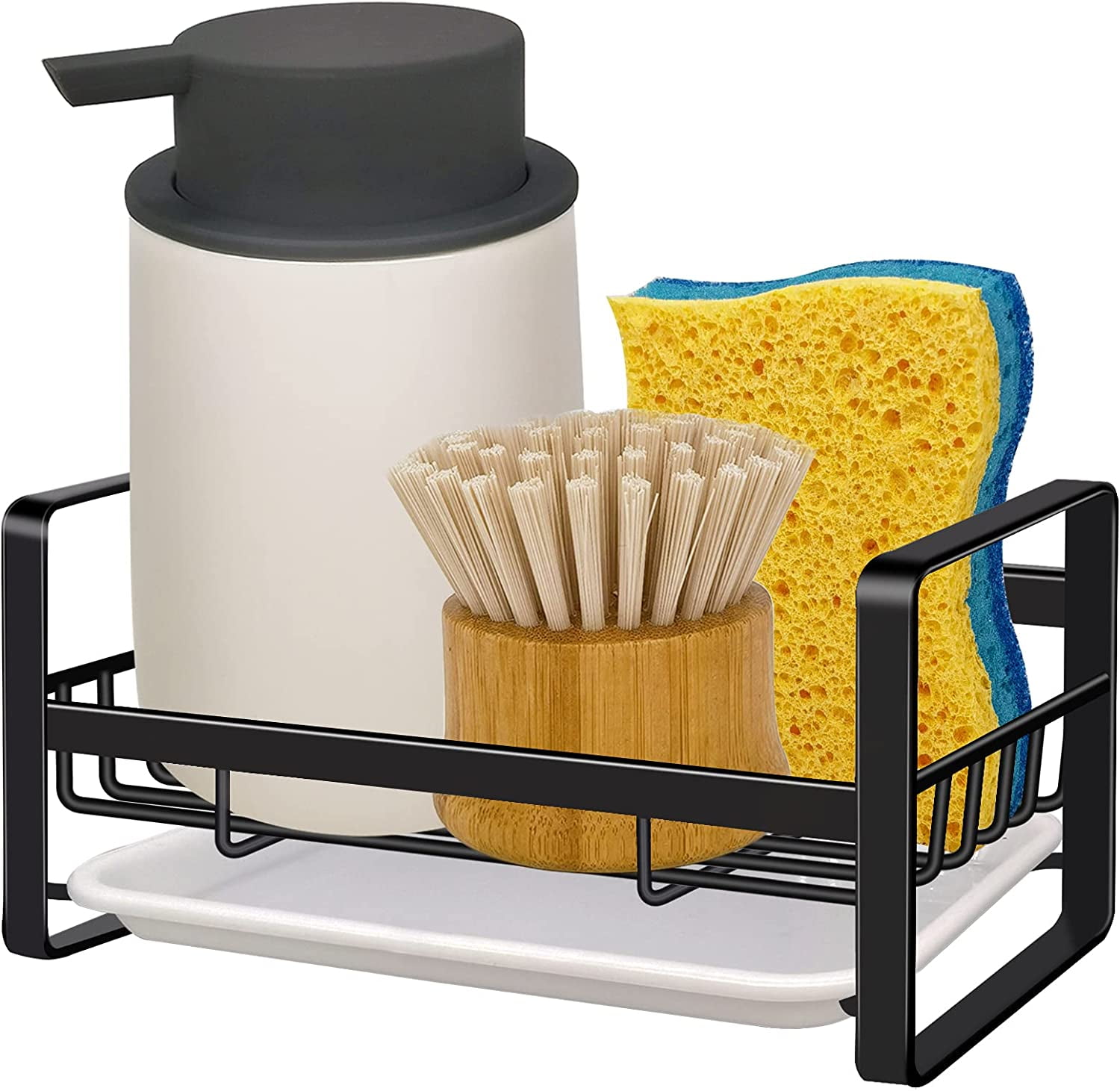 Homgreen 2 Pack Kitchen Sink caddy Sponge Holder with Adjustable