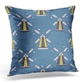 thumbnail image 1 of EREHome Windmills Colorful with Collection of Objects Silhouette Traditional Tower Agricultural Building Throw Pillow Case Pillow Cover Sofa Home Decor 16x16 Inches, 1 of 1