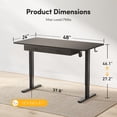 thumbnail image 7 of DESINO 48" × 24" Adjustable Height Electric Standing Desk with Double Drawer, Stand Up Home Office Desk with Splice Tabletop, Black Frame/Black Top, 7 of 7