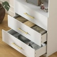 thumbnail image 5 of Frmobepts 71" Tall Bookcases with 3 Large Drawers & 3 Shelves, Wooden Bookshelf for Living Room Office, White, 5 of 9