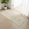 thumbnail image 3 of Kitchen Rug Runner 2'x 5', Beige Boho Indoor/Outdoor Washable Carpet with Tassels, Vintage Ethnic Floral Abstract Geometric Reversible Low-Pile Soft Area Rug for Living Room, Bedside, Sink, 3 of 9