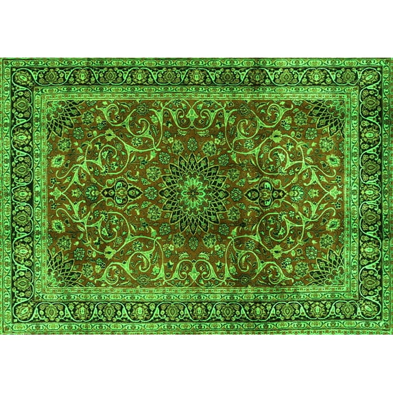 Ahgly Company Indoor Rectangle Persian Green Traditional Area Rugs, 8' x 12'
