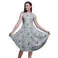 thumbnail image 1 of Bimba Robe Midi Évasée d'Été Décontractée Sans Manches à Imprimé Floral pour Femmes Purple Blossom & Goldfinch Bird - Xxx-Grand, 1 of 6