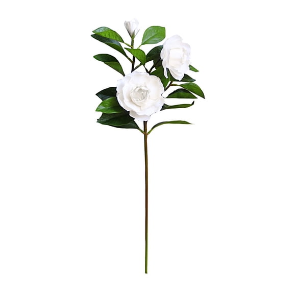 Milisten Fake Flower Decoration Artificial Gardenia White Plastic Elegant Shape 1Pcs