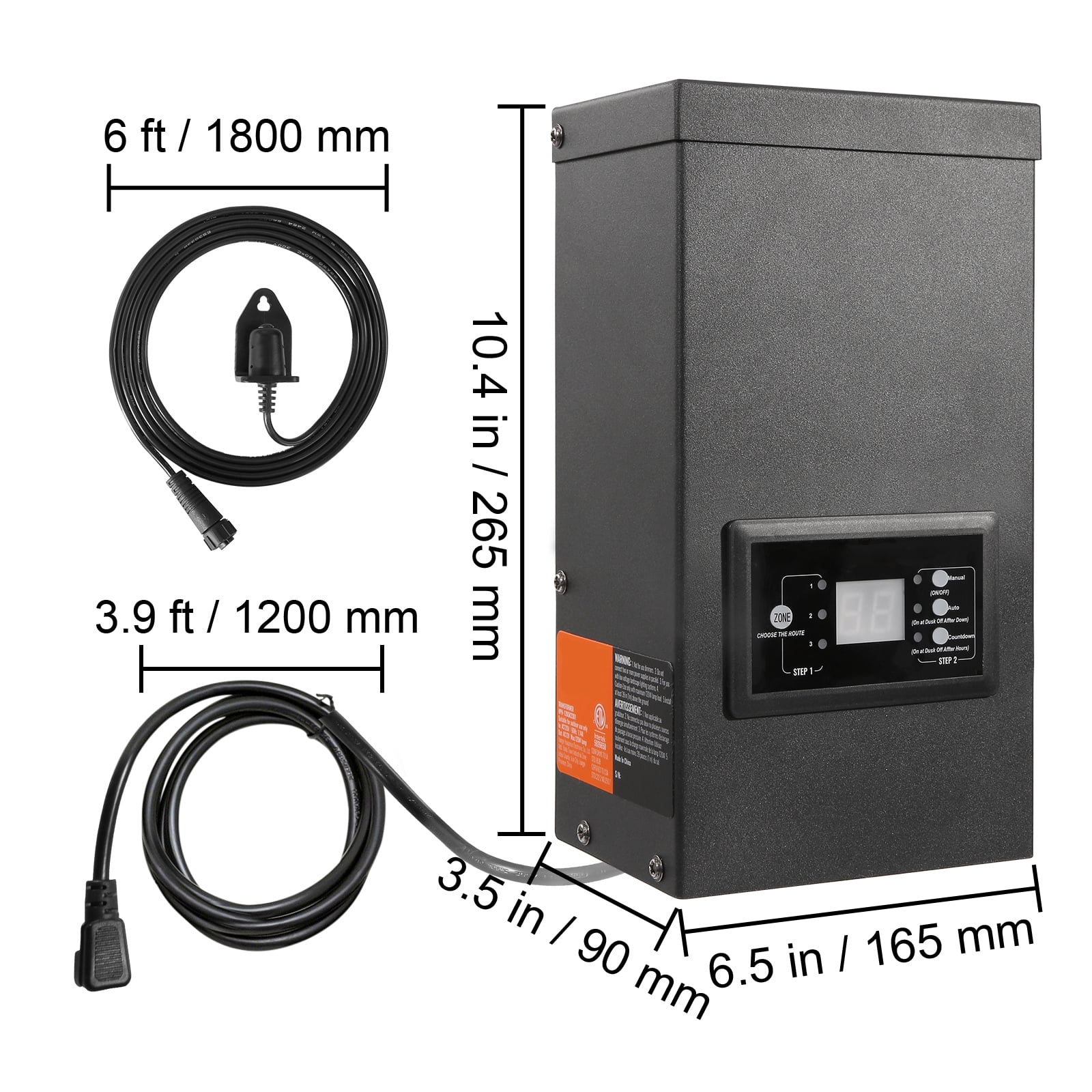 BENTISM 300W Low Voltage Landscape Transformer with Timer and Photocell Sensor