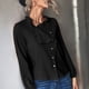 thumbnail image 4 of Top de manga larga ANGGREK Casual color Sólido Amigable con la Piel Cómoda Blusa Asimétrica con botones Para Mujer, 4 of 8