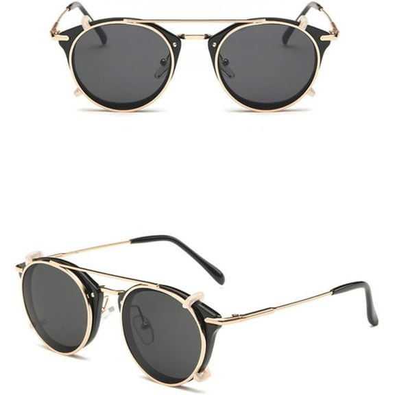 Retro Women Steampunk Sunglasses Men Round Punk Glasses UV400