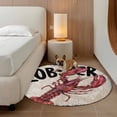 thumbnail image 3 of Red Vintage Lobster Round Living Room Rugs 6 ft, Nautical Ocean Wood Texture Washable Area Rug with Non-Slip Sturdy Edge Binding Round Carpet for Kitchen Office Bedroom, 3 of 9