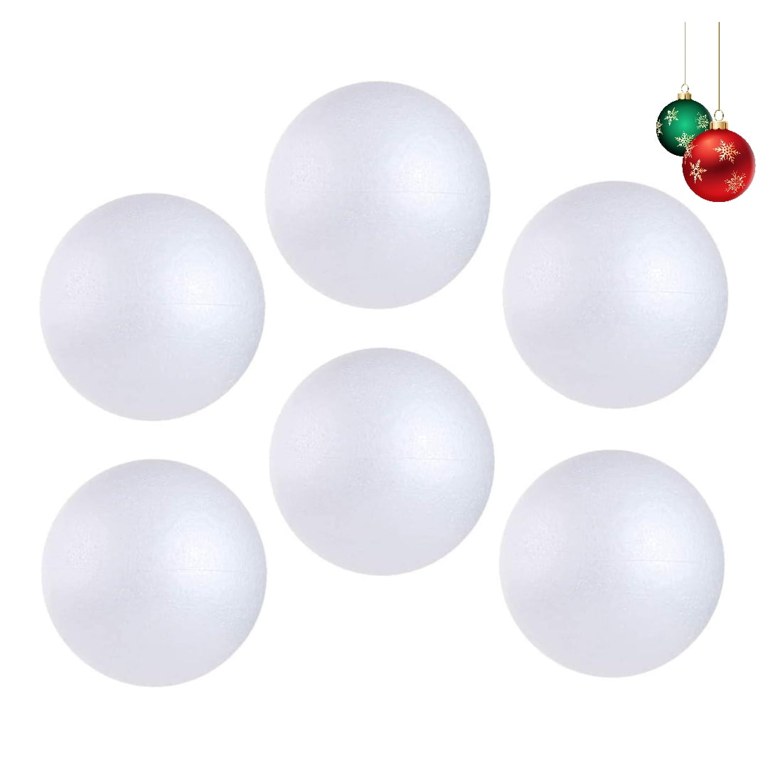 8" (6 Balls) Smooth Polystyrene Foam Balls for Crafts and School Project Wedding
